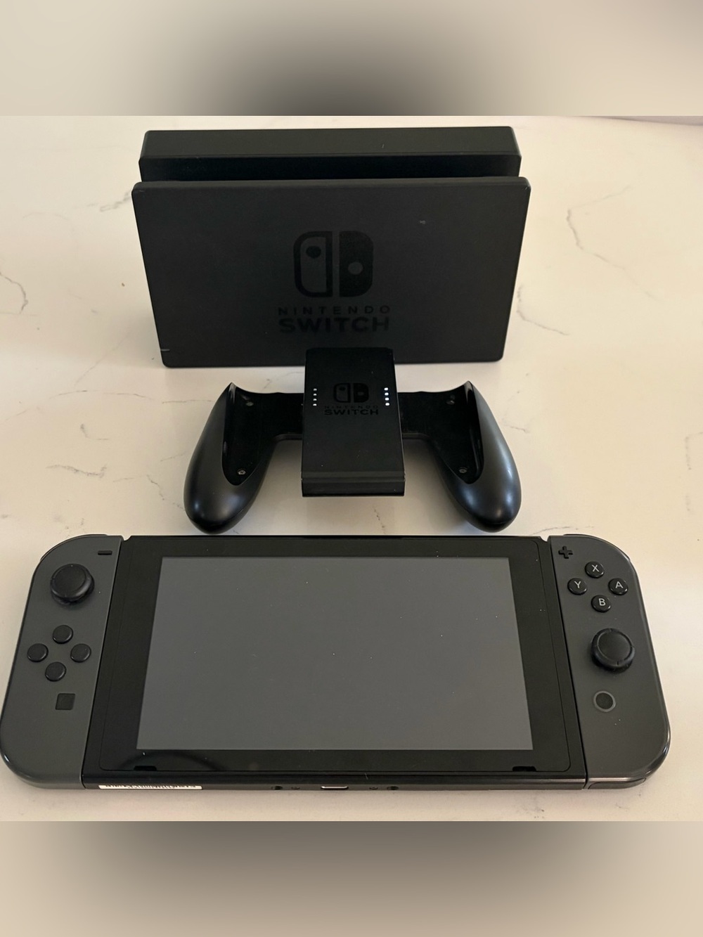 Nintendo Switch Console with Black Dock and Black Joy-Con Grip